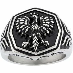 Best deal 🎁 Other Brands Stainless Steel Black Ion Plated Eagle Ring Size 10 😀