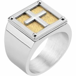 Promo 🔥 Other Brands Gold Over Stainless Steel Cross Ring Size 10 👏 -Men‘s Jewelry Shop unnamed file 235