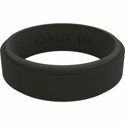 New 😀 Qalo Black Narrow Polished Step Edge Ring 🎁