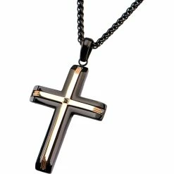 Promo β¨ Other Brands Stainless Steel Gold Plated With Cubic Zirconia Pendant, 24 In. β