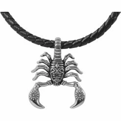 New 🌟 Other Brands Stainless Steel Scorpion Pendant With Leather Chain ⌛