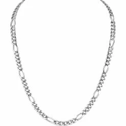 Deals 🔥 Esquire Men's Jewelry Sterling Silver 6.50mm Figaro Chain Necklace ❤️