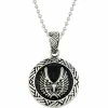 Hot Sale 👏 Other Brands Stainless Steel Angel Wing Pendant With Bead Chain 24 In. 🔥