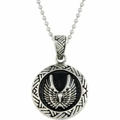 Hot Sale 👏 Other Brands Stainless Steel Angel Wing Pendant With Bead Chain 24 In. 🔥