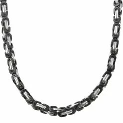 Buy ⭐ Other Brands Sterling Silver And Black Ion Plated Necklace 22 In. 🎁