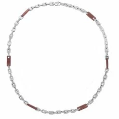 Coupon 🛒 Other Brands Sterling Silver Necklace With Brown Immersion Plating 24 In. 💯