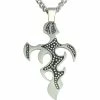 Coupon 🎁 Other Brands Stainless Steel Flame Cross With Cubic Zirconia Pendant 24 In. ⌛