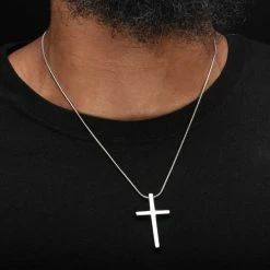 Hot Sale 🌟 INOX Tungsten Carbide Cross Pendant With Steel Snake Chain 🌟 -Men‘s Jewelry Shop unnamed file 356