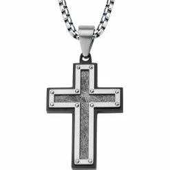 Best Pirce 🎁 Other Brands Stainless Steel Cross Pendant 24 In. 🎁