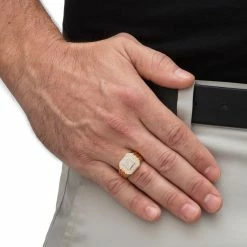 Flash Sale 🎉 PalmBeach Jewelry Men's Round Diamond Ribbed Octagon Ring 1/10 TCW In Solid 10k Yellow Gold 🥰 -Men‘s Jewelry Shop unnamed file 37