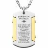 Discount 😀 Other Brands Stainless Steel And Gold Ion Plated Serenity Prayer 🦮 Dog Tag Pendant ❤️