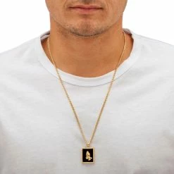 New 🎁 PalmBeach Jewelry Men's Genuine Black Onyx Praying Hands Two-Piece Ring And Necklace Set Gold-Plated 22" 👍 -Men‘s Jewelry Shop unnamed file 381