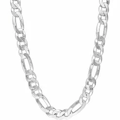Outlet 🎁 Sofia B. Sterling Silver 12.3mm Flat Figaro Chain Necklace ❤️