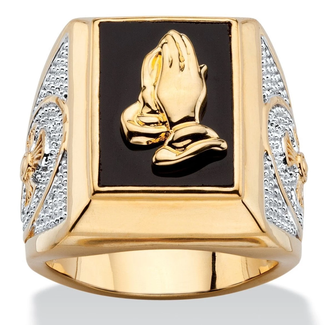Best deal π PalmBeach Jewelry Men's Emerald-Cut Genuine Black Onyx Praying Hands Two-Tone Ring Gold-Plated β 1 Best deal π PalmBeach Jewelry Men's Emerald-Cut Genuine Black Onyx Praying Hands Two-Tone Ring Gold-Plated β