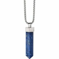 Coupon 🌟 Bulova Precisionist 26 In. Necklace With Faceted Lapis Pendant ⭐