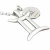 Best Pirce 🧨 Other Brands Polished Stainless Steel Gemini Zodiac Pendant 24 In. 😀
