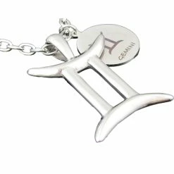 Best Pirce 🧨 Other Brands Polished Stainless Steel Gemini Zodiac Pendant 24 In. 😀