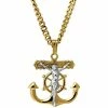 Hot Sale 🔥 Other Brands 14K Gold Filled Solid Two Tone Anchor Crucifix Cross With Stainless Chain 24 In. ✨