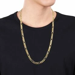 Wholesale 😀 Sofia B. 18K Gold Over Sterling Silver 5.5mm Figaro Chain Necklace ✨ -Men‘s Jewelry Shop unnamed file 456