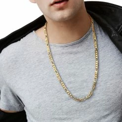 Wholesale 😀 Sofia B. 18K Gold Over Sterling Silver 5.5mm Figaro Chain Necklace ✨ -Men‘s Jewelry Shop unnamed file 457