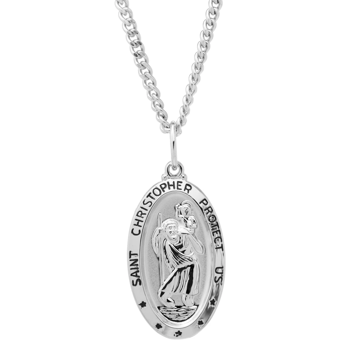 Flash Sale π Other Brands Sterling Silver Oval Saint Christopher Medal Pendant With Stainless Chain 20 In. π₯° 1 Flash Sale π Other Brands Sterling Silver Oval Saint Christopher Medal Pendant With Stainless Chain 20 In. π₯°