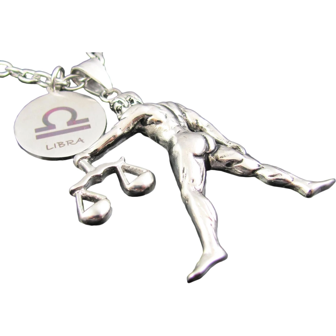 Hot Sale ❤️ Other Brands Polished Stainless Steel Libra Zodiac Pendant 24 In. ✨ 1 Hot Sale ❤️ Other Brands Polished Stainless Steel Libra Zodiac Pendant 24 In. ✨