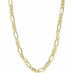 Best deal 🤩 Sofia B. 18K Gold Over Sterling Silver 6mm Diamond Cut Figaro Chain Necklace 😉