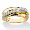 Deals 🤩 PalmBeach Jewelry Men's 1/10 TCW Round Diamond Wedding Band In 18k Gold-plated Sterling Silver ⭐