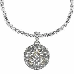 Hot Sale 🛒 Robert Manse Designs Men's Sterling Silver And 18K Gold Dragon Medallion Pendant 🔥