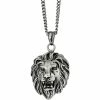 Best reviews of 🎉 Other Brands Stainless Steel Antiqued And Polished Lion Head Pendant ✔️