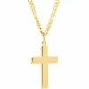 Hot Sale 👍 Other Brands 14K Gold Filled Beveled Edge Solid Polished Cross Pendant 24 In. 💯