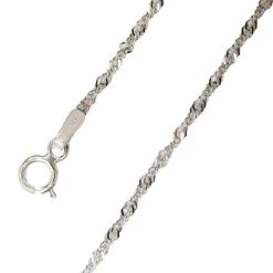 Best Sale ❤️ Other Brands 14K White Gold 1.8mm Singapore Chain ⌛