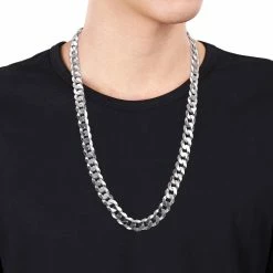 Flash Sale 🧨 Sofia B. Sterling Silver 10mm Curb Link Chain Necklace 🥰 -Men‘s Jewelry Shop unnamed file 589