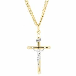 Wholesale 👍 Other Brands 14K Gold Filled Two Tone Crucifix 24 In. 😉