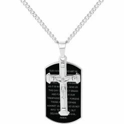 Flash Sale 💯 Other Brands Stainless Steel Black Ion Plated Crucifix Prayer Pendant 🎁