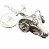 Deals ⌛ Other Brands Polished Stainless Steel Aries Zodiac Pendant 24 In. 😉