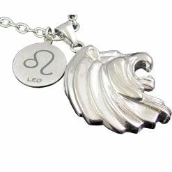 Best Pirce ❤️ Other Brands Polished Stainless Steel Leo Zodiac Pendant 24 In. ✨