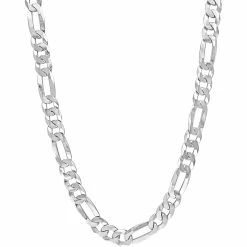 Promo 👏 Sofia B. Sterling Silver 8.9mm Flat Figaro Chain Necklace 🔥