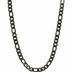 Outlet 🔥 Other Brands Stainless Steel Black IP 12mm Figaro 24 In. Chain ⭐