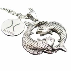 Top 10 🤩 Other Brands Polished Stainless Steel Pisces Zodiac Pendant 24 In. 🎁
