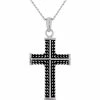 Promo ❤️ Other Brands Stainless Steel Black Ion Plated Braided Cross Pendant 🛒