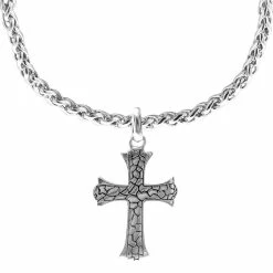 Top 10 ⌛ Robert Manse Designs Robert Manse Men's Sterling Silver Cobblestone Cross Pendant 22 In. 👏