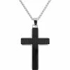Top 10 ✔️ Other Brands Stainless Steel Black Ribbed Cross Pendant ⌛