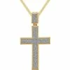 Deals 🔔 Other Brands Sterling Silver 1/4 CTW Diamond Cross Pendant 22 In. ⌛