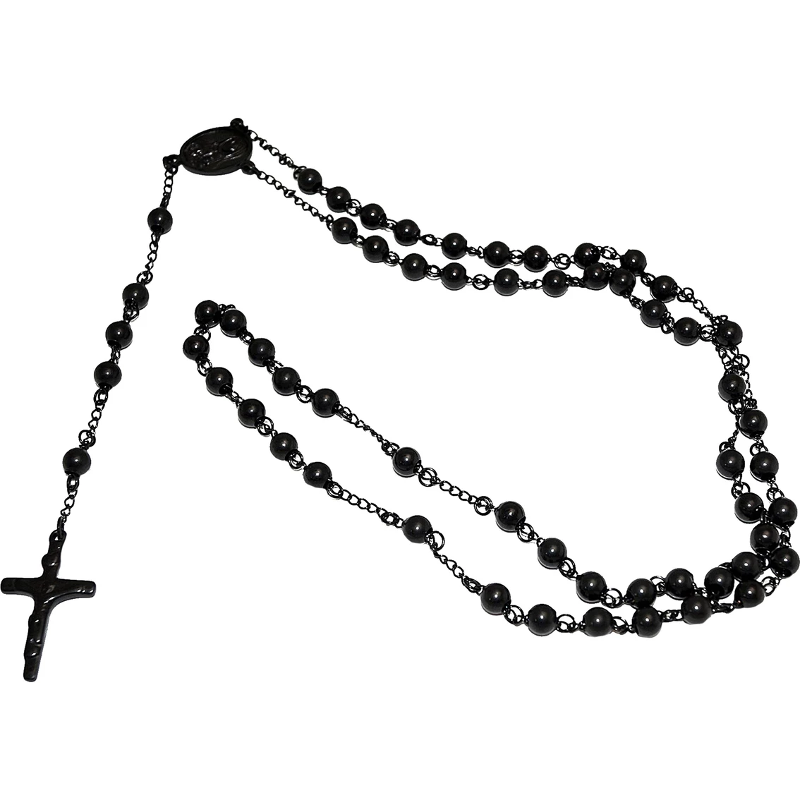 Top 10 π― Other Brands Stainless Steel Black IP Beaded Medalion And Cross 37 In. Rosary Necklace π€© 2 Top 10 π― Other Brands Stainless Steel Black IP Beaded Medalion And Cross 37 In. Rosary Necklace π€© - Image 2