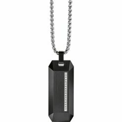 Promo β Bulova Precisionist Pendant Stainless Steel IP Plated πΆ Dogtag Necklace π§¨