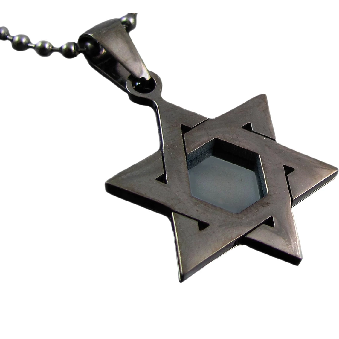 Wholesale π Other Brands Polished Black Stainless Steel Star Of David Pendant 24 In. π 1 Wholesale π Other Brands Polished Black Stainless Steel Star Of David Pendant 24 In. π
