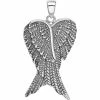 Best reviews of 🥰 Other Brands Rhodium Over Sterling Silver Antiqued Angel Wing Charm ✔️