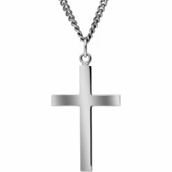 Top 10 🛒 Other Brands Solid Sterling Silver Embossed Lord's Prayer Cross Pendant 24 In. 💯