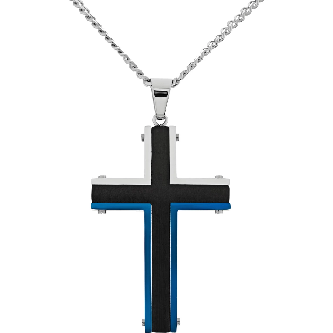 Cheap π Other Brands Stainless Steel Black And Blue Ion Plated Cross Pendant π₯° 1 Cheap π Other Brands Stainless Steel Black And Blue Ion Plated Cross Pendant π₯°